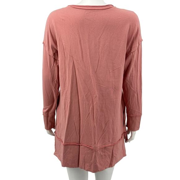 Soft Surroundings Top Womens Medium Peach Pink Palta Tunic Fall Lounge Lagenlook - Picture 5 of 7